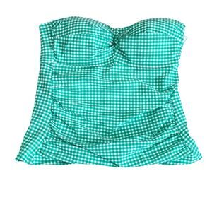 NWT Draper James Gingham green Seersucker Tankini Top - Size Small